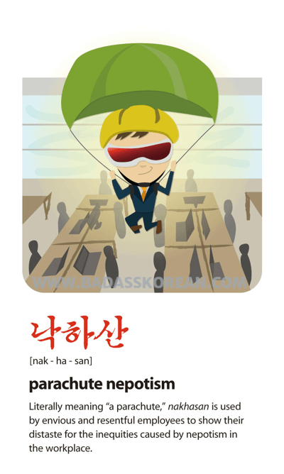 낙하산 illustrated Korean slang card