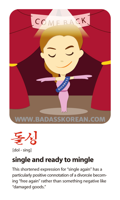 돌싱 illustrated Korean slang card